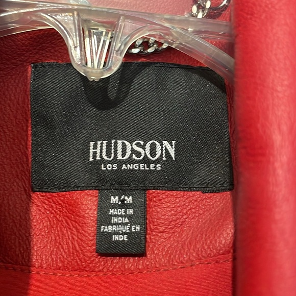 Hudson Jeans Vibrant Red Leather Jacket - Picture 2 of 6